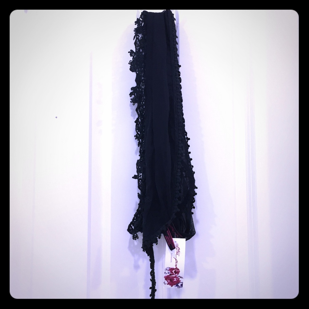 NWT Black Lace Scarf